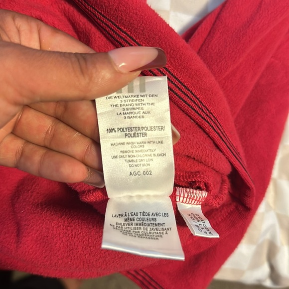 Red adidas fleece hoodie - Picture 9 of 9